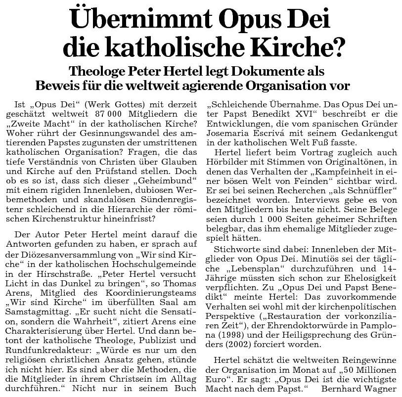 Badische Neueste Nachrichten 
am 14. April 2008 über die Veranstaltung